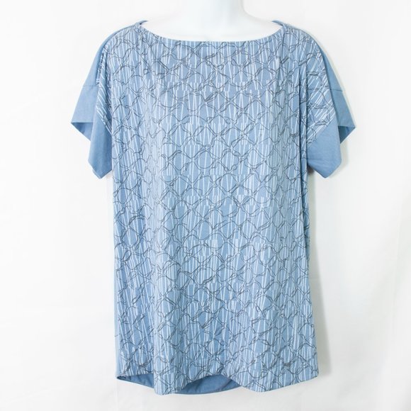 Nyah Knit Top Women XS Blue Gray Oversized Soft Casual Cozy Lounge T Shirt R08X - Picture 1 of 4